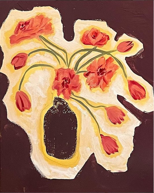 © Eloise Tery, 2024 - "Flowers in Vase" Oil paint on canvas