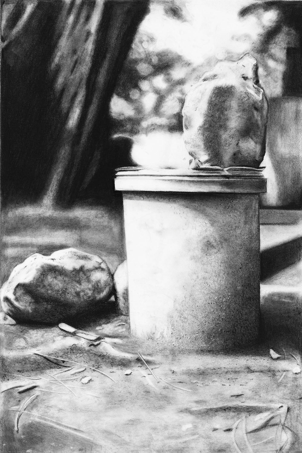 ©Lyle Perkins, 2024 -  "Rockley Beach Study" Charcoal on Paper